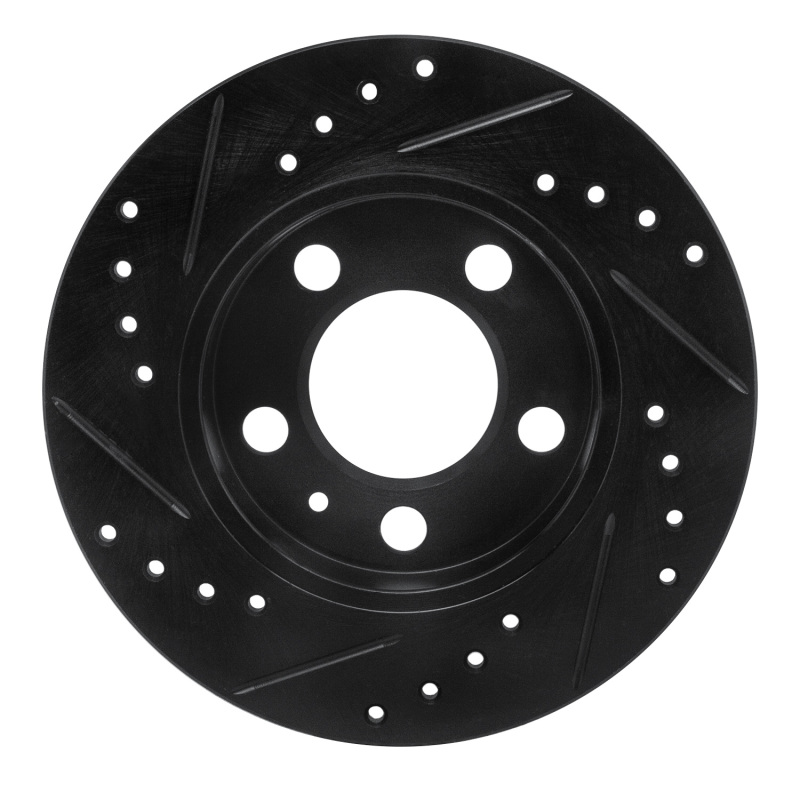 Audi TT Quattro Brake Rotor (1) - Rear Right - R1 Concepts - Drilled & Slotted - Black - `01-`06